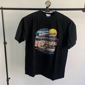 RHUDE black printed short-sleeved T-shirt